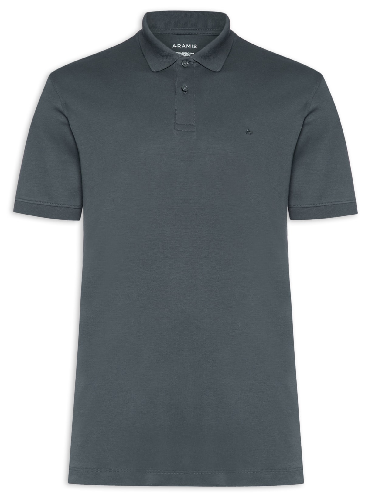 Polo Masculina Interlock Pima Cinza Aramis