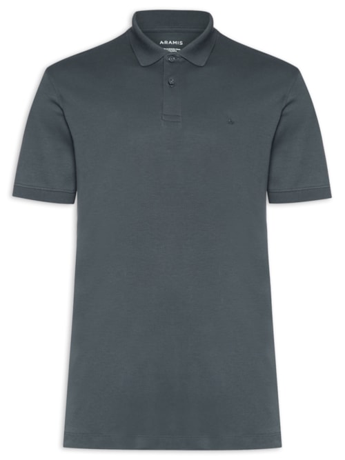 Polo Masculina Interlock Pima - Cinza