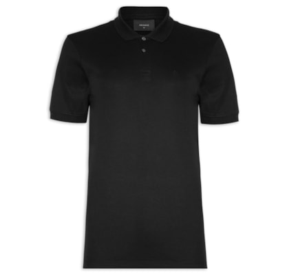 Polo Masculina Interlock Pima - Preto