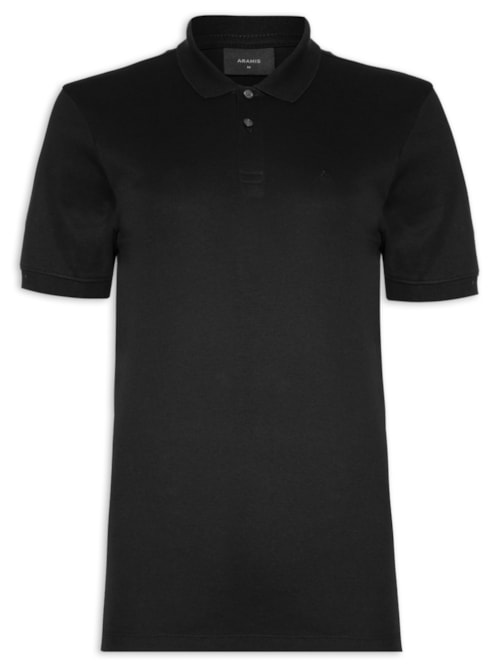 Polo Masculina Interlock Pima - Preto