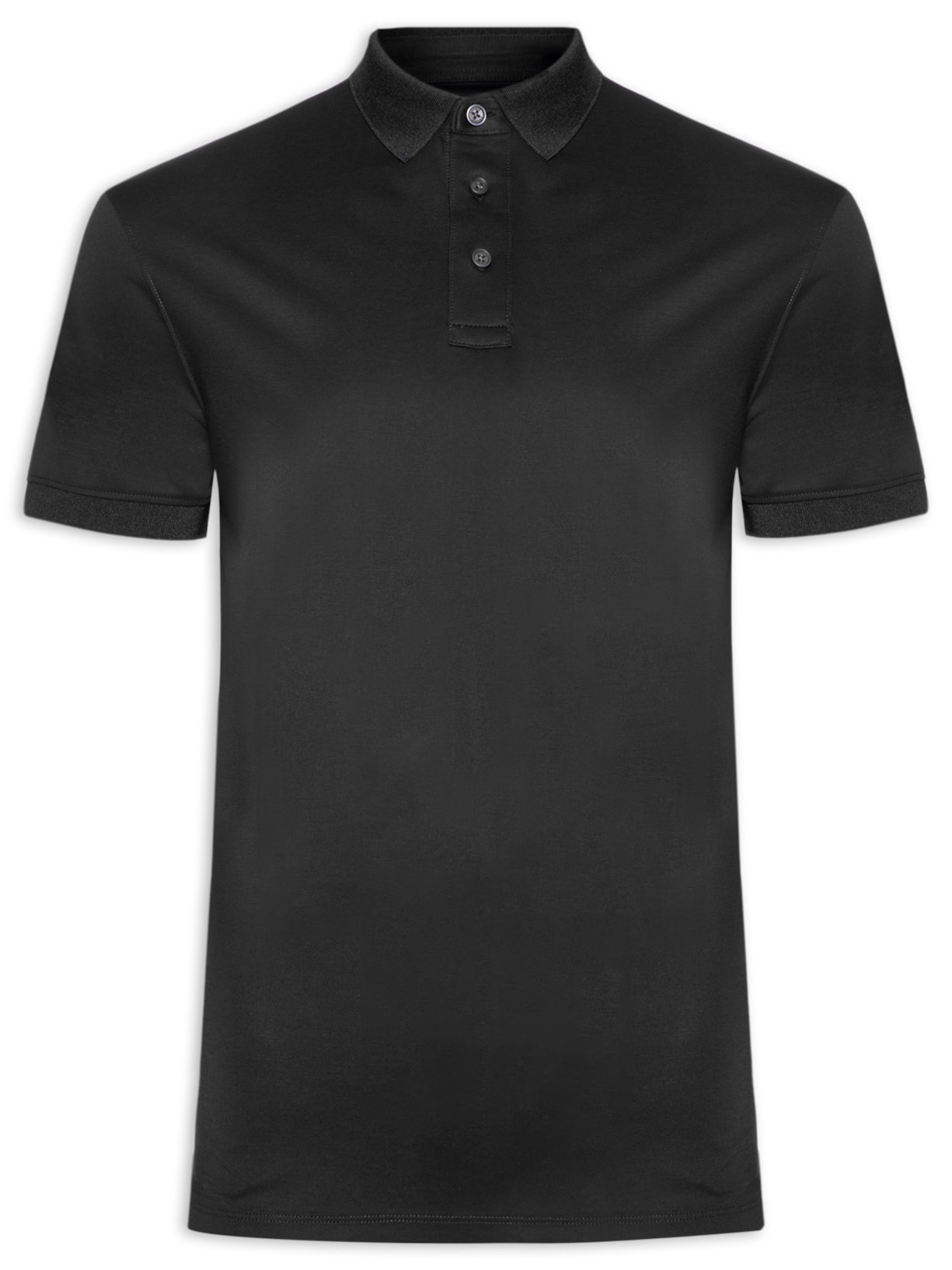 Polo Masculina Interlock Regular Fit 70 Algodão - Preto