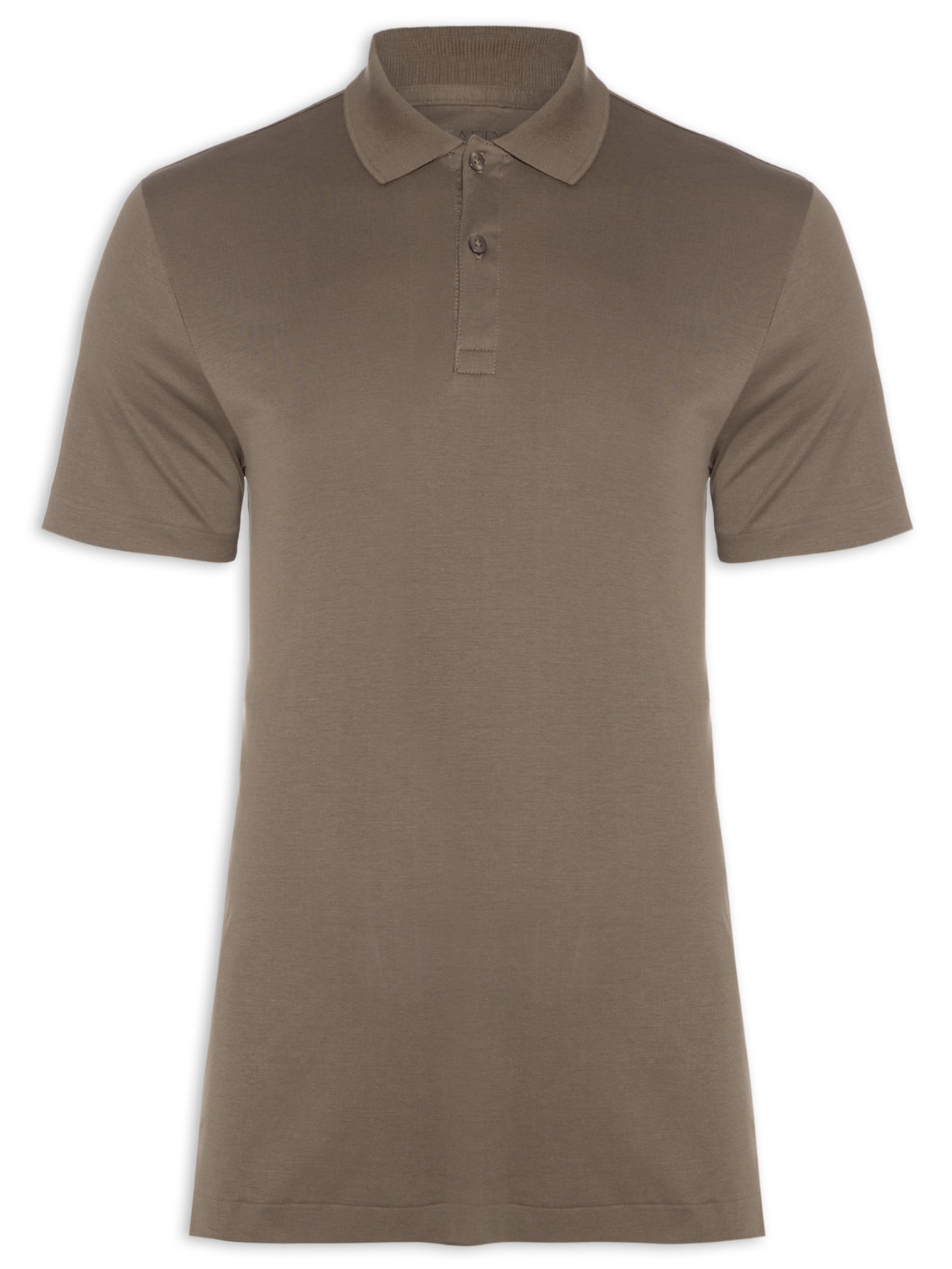 Polo Masculina Interloque Lisa Manga Curta - Bege