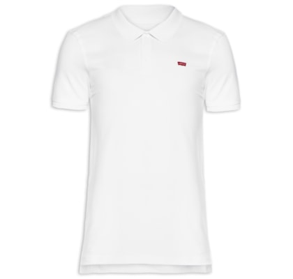 Polo Masculina Levi´s Housemark Classic Fit HM Com Logo - Branco