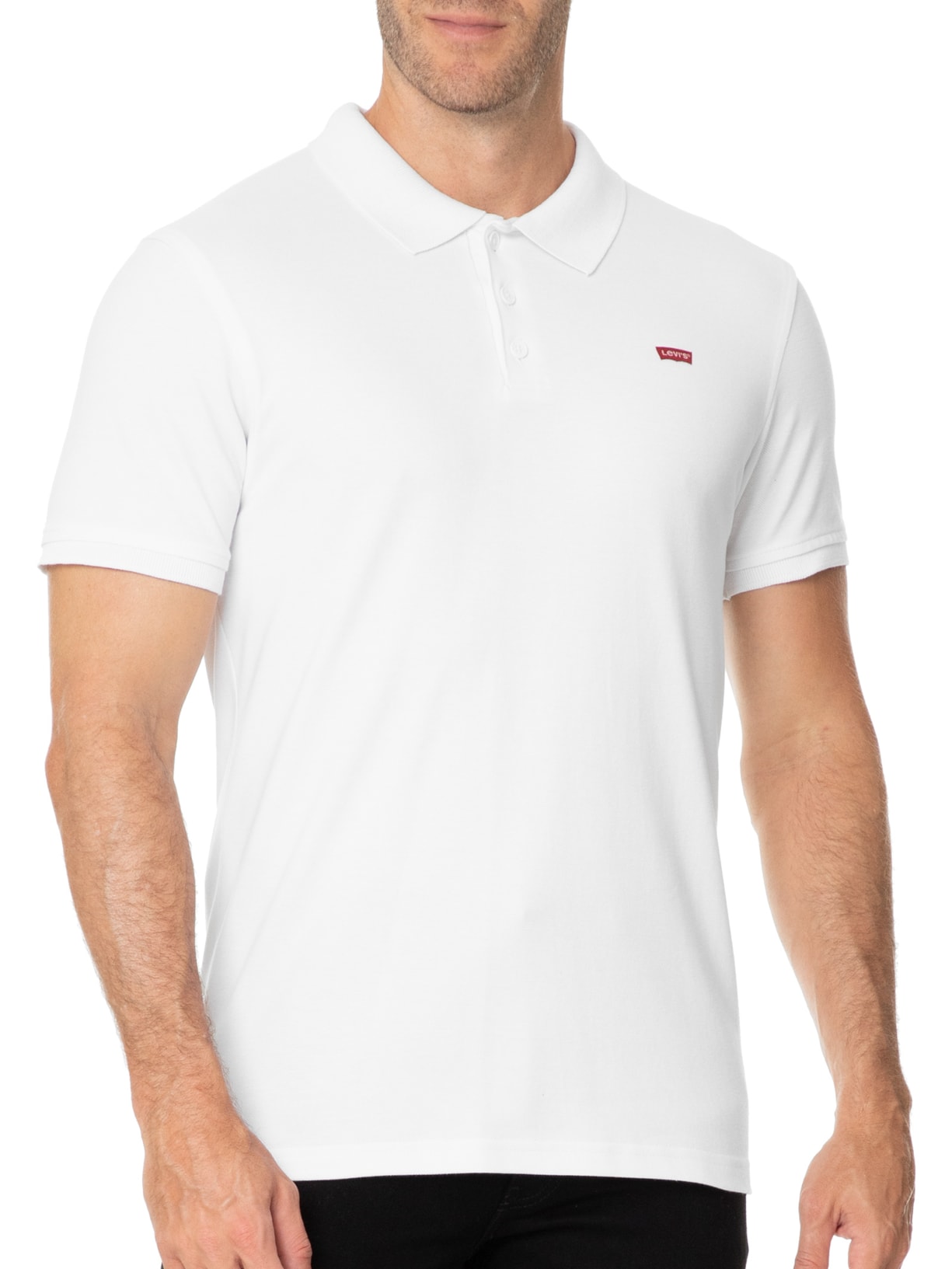 Polo Masculina Levi´s Housemark Classic Fit HM Com Logo Branco Levi's