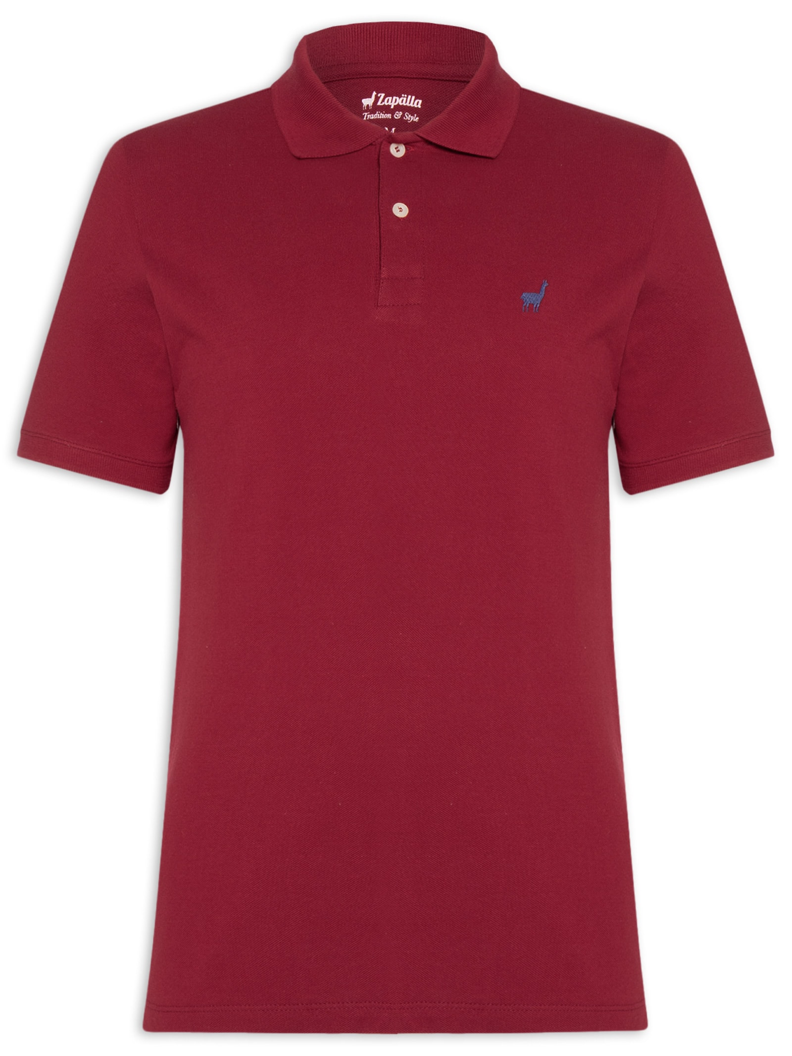 Polo Masculina Lhama Em Malha Piquet - Vermelho - Zapalla