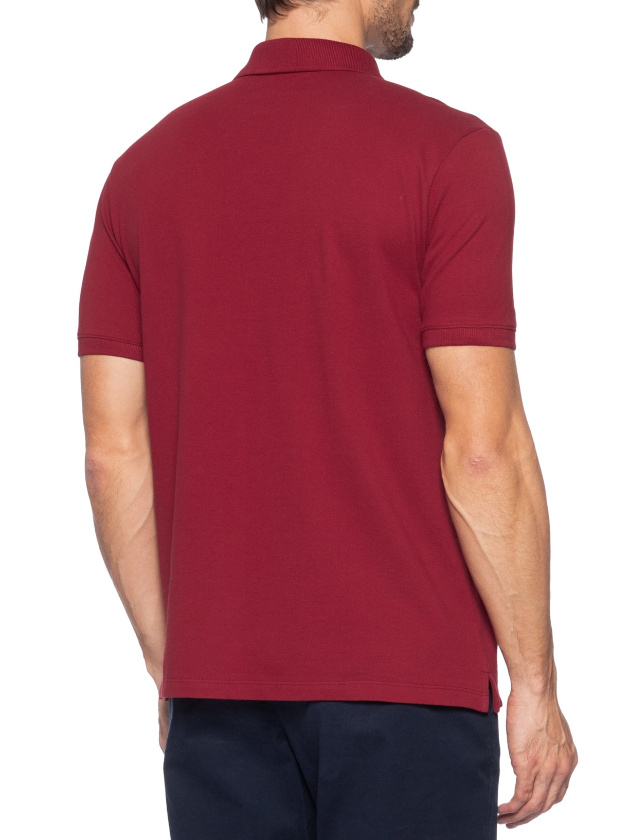 Polo Masculina Lhama Em Malha Piquet Vermelho Zapalla