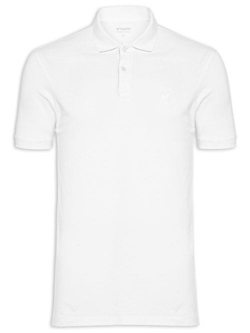 Polo Masculina Lhama Malha Piquet - Branco
