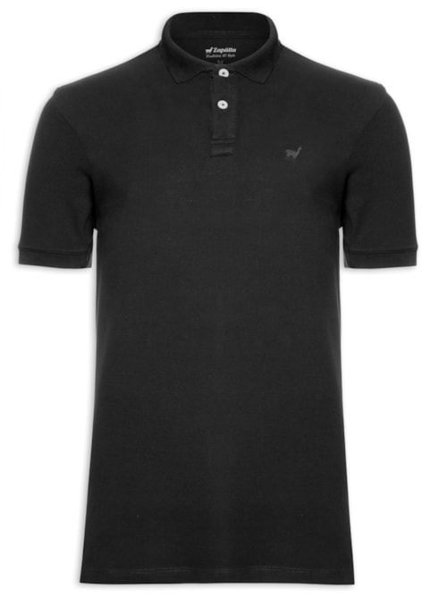 Polo Masculina Lhama Malha Piquet - Preto