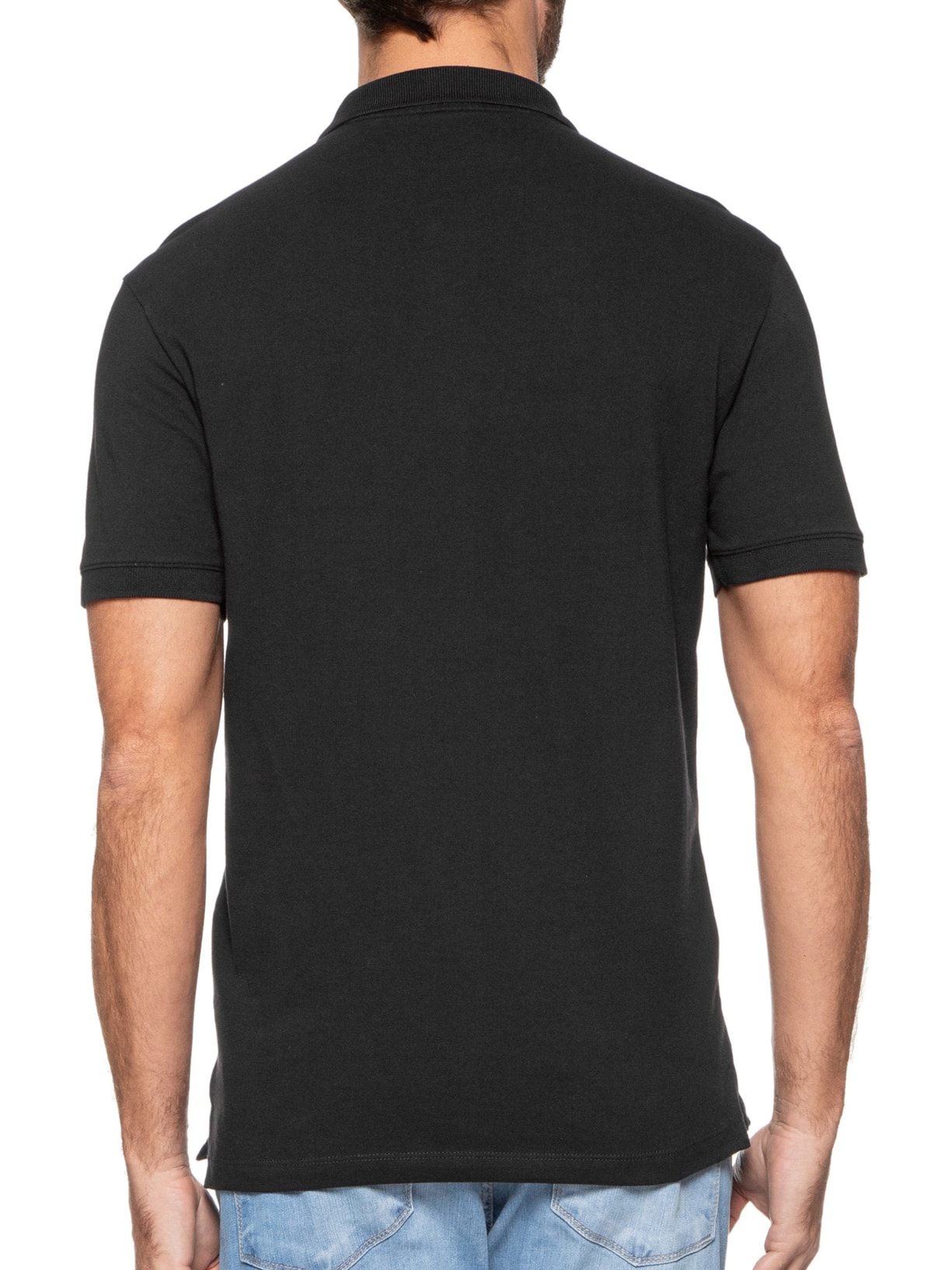 Polo Masculina Lhama Malha Piquet Preto Zapalla