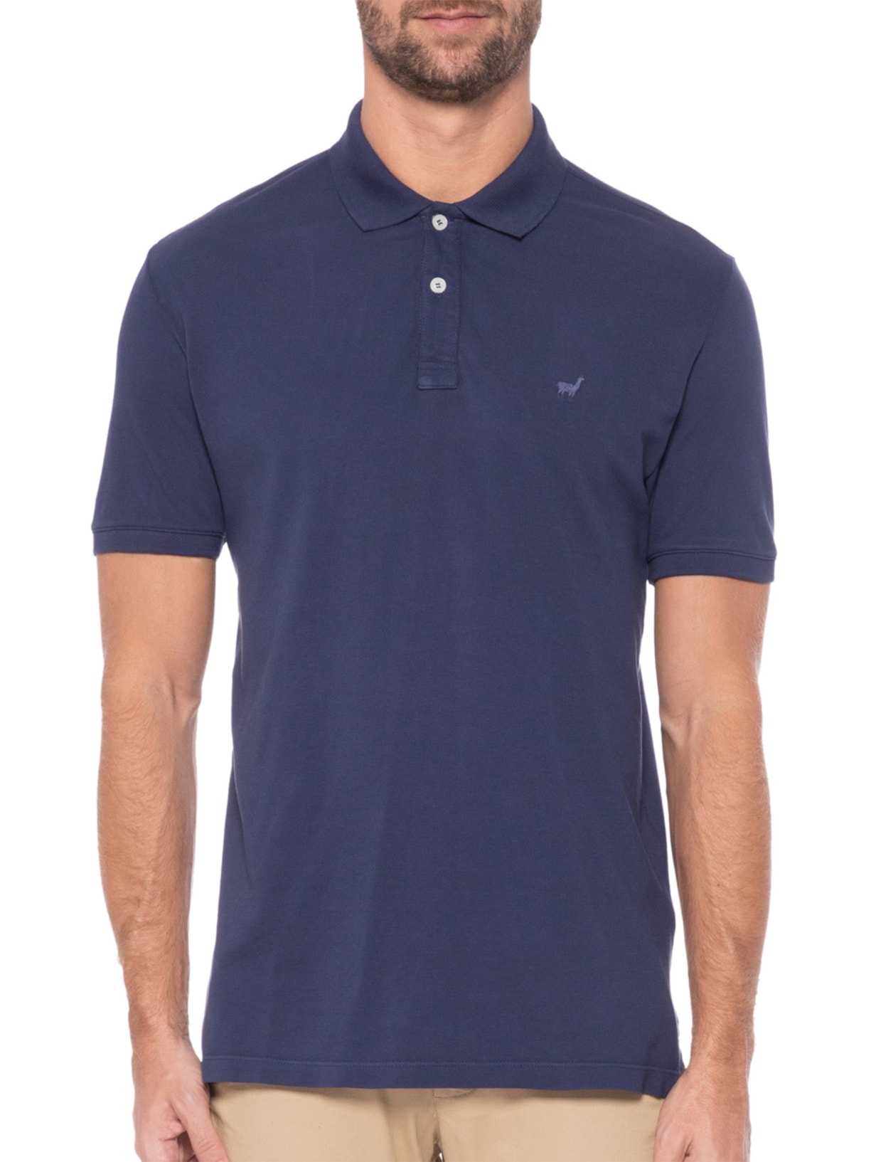 Polo Masculina Lhama Strech Zapalla Azul Zapalla