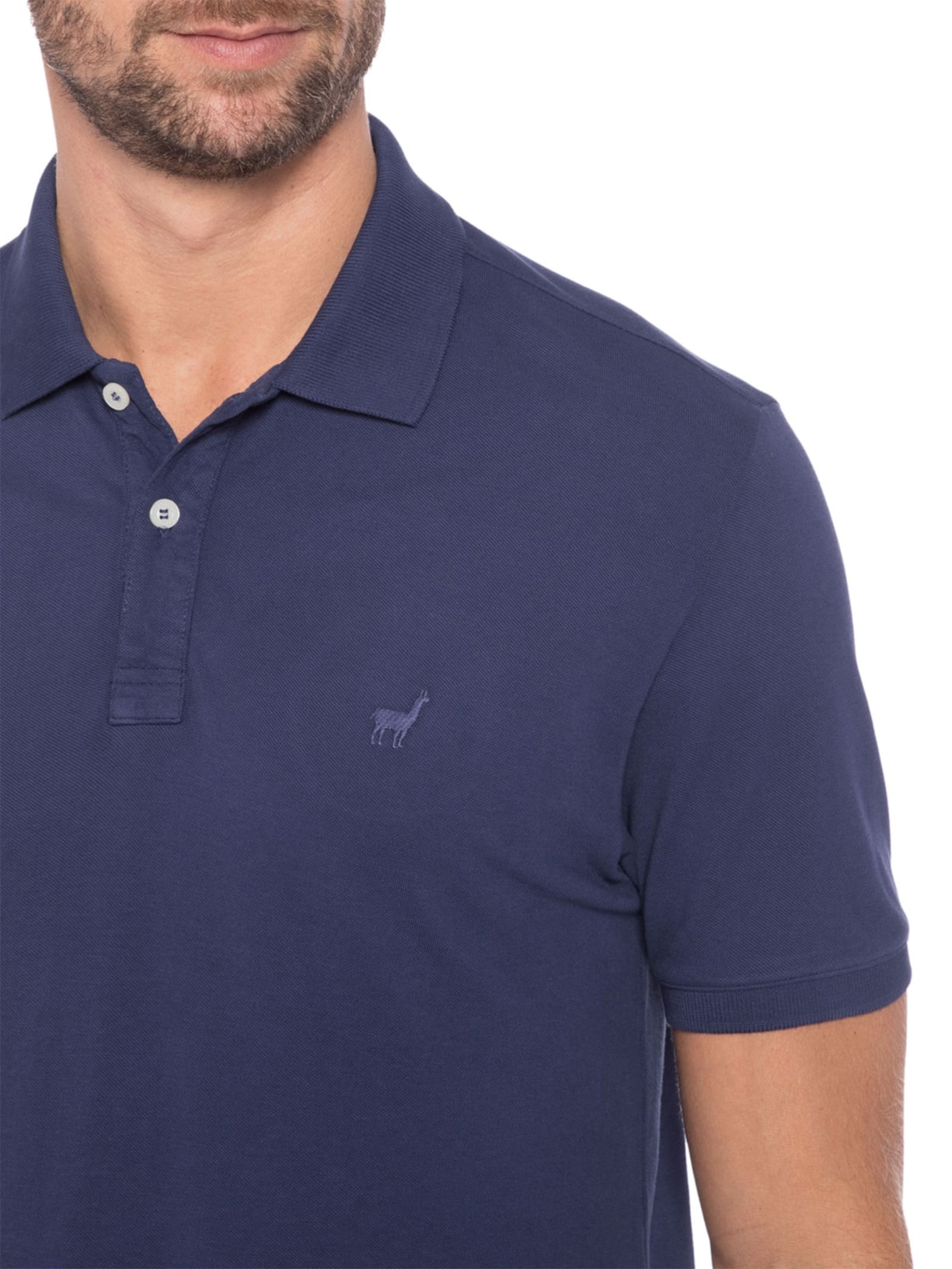 Polo Masculina Lhama Strech Zapalla Azul Zapalla