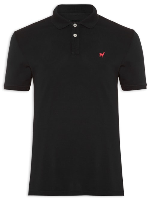 Polo Masculina Lhama Strech - Zapalla - Preto