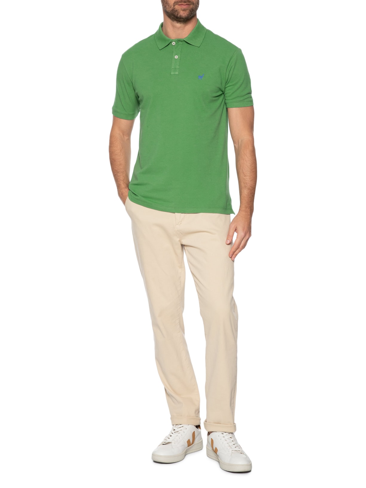 Polo Masculina Lhama Verde Zapalla