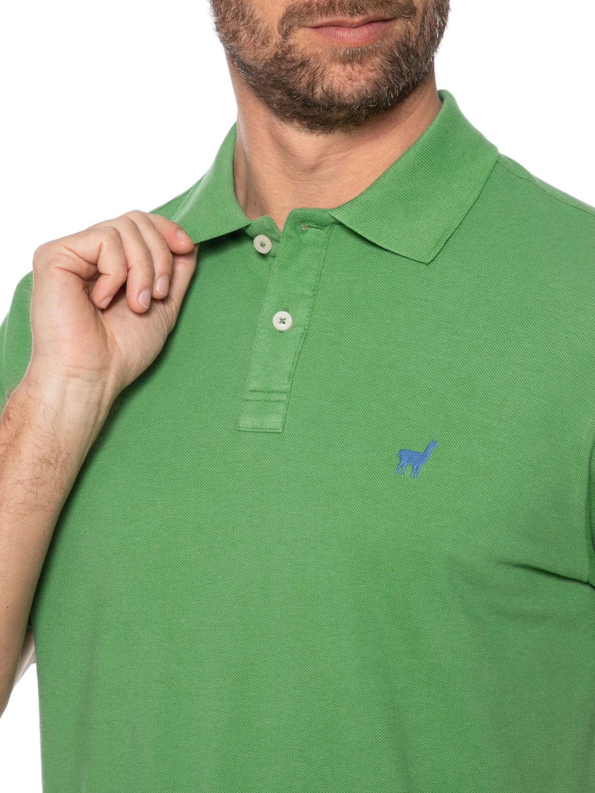 Polo Masculina Lhama Verde Zapalla