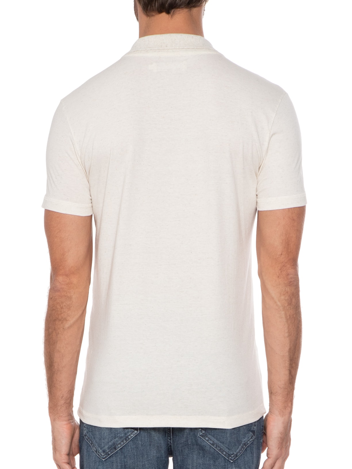 Polo Masculina Linen Basic Bege Richards