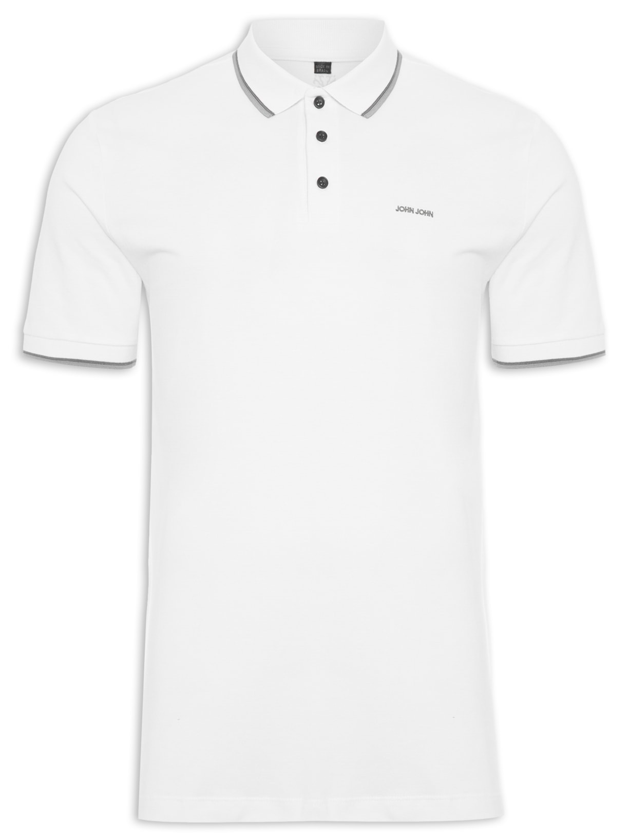 Polo Masculina Lines - Branco