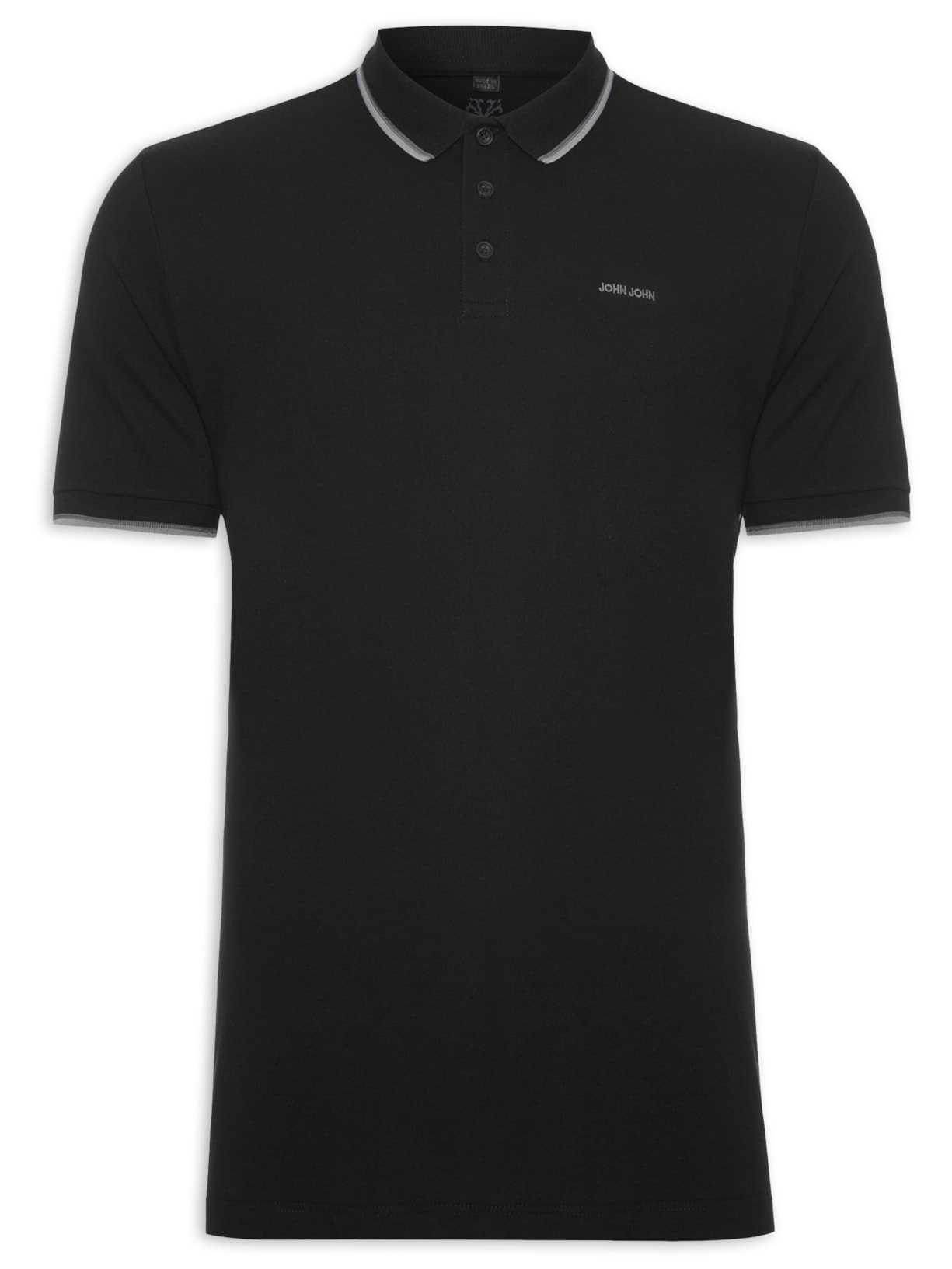 Polo Masculina Lines - Preto