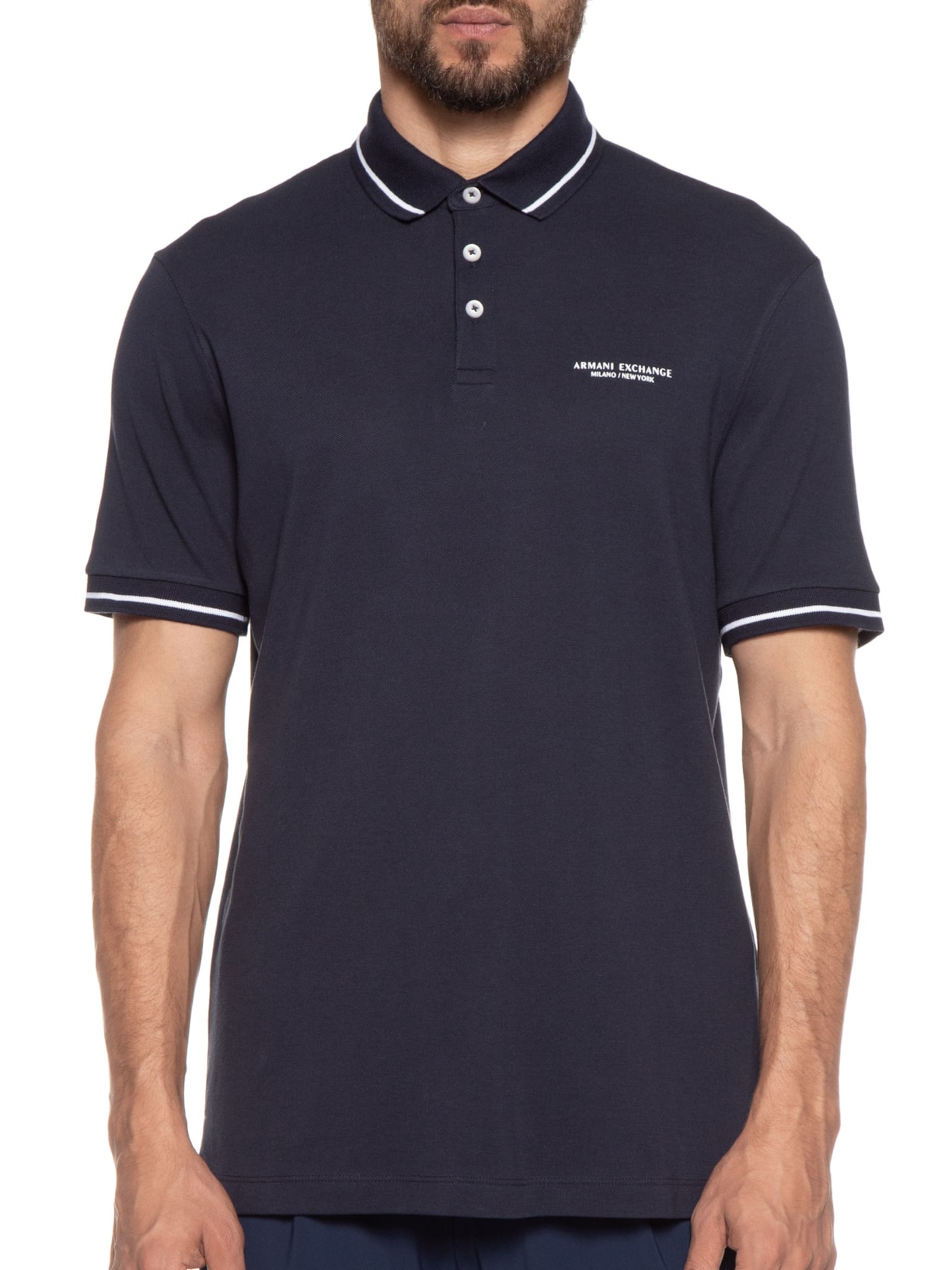 Polo Masculina Lisa Azul Armani Exchange