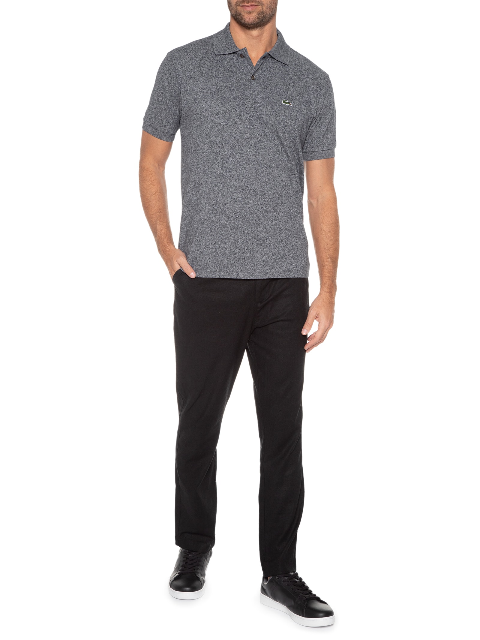 Polo Masculina Lisa - Lacoste - Cinza