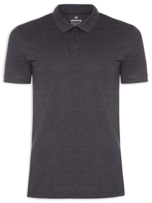 Polo Masculina Lisa - Cinza
