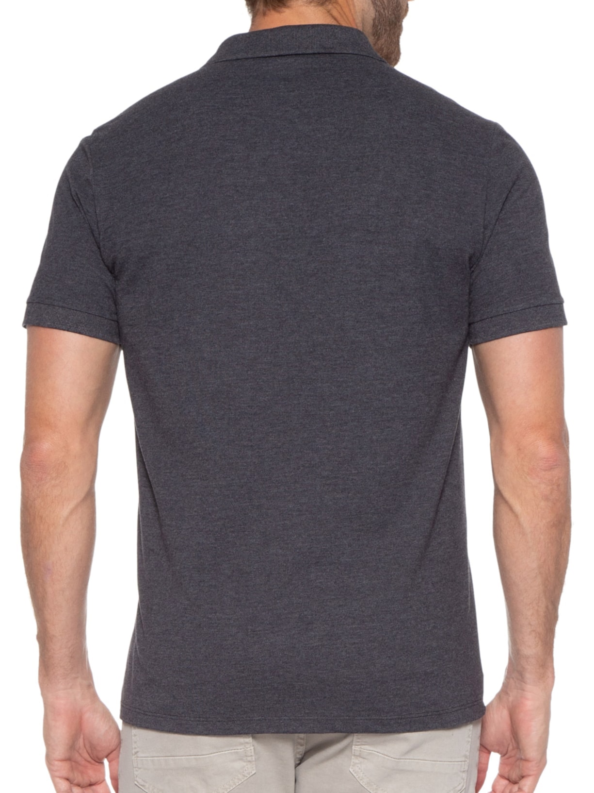 Polo Masculina Lisa Cinza Hering