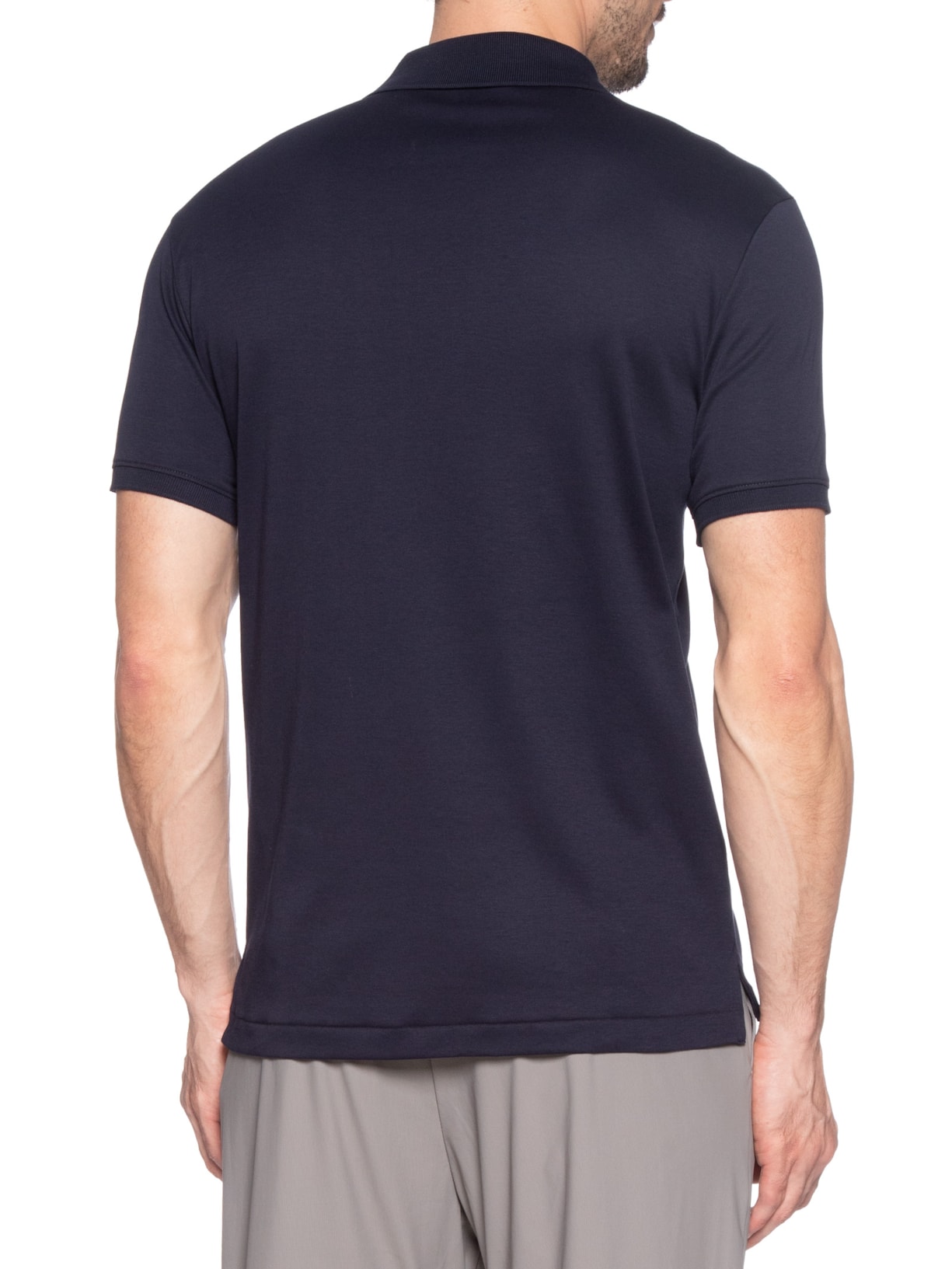 Polo Masculina Lisa Clássica Em Algodão Pima Azul Ricardo Almeida