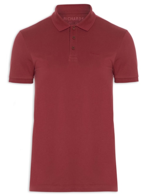 Polo Masculina Lisa Manga Curta - Vermelho