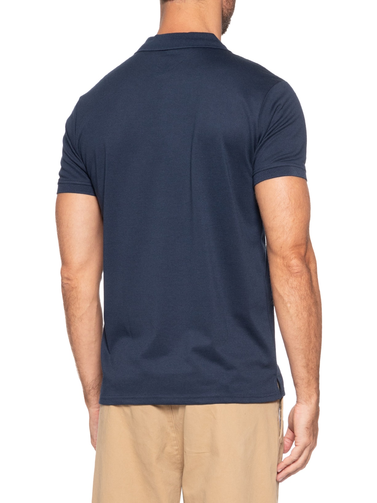 Polo Masculina Lisa Piquet Azul Basiq Men