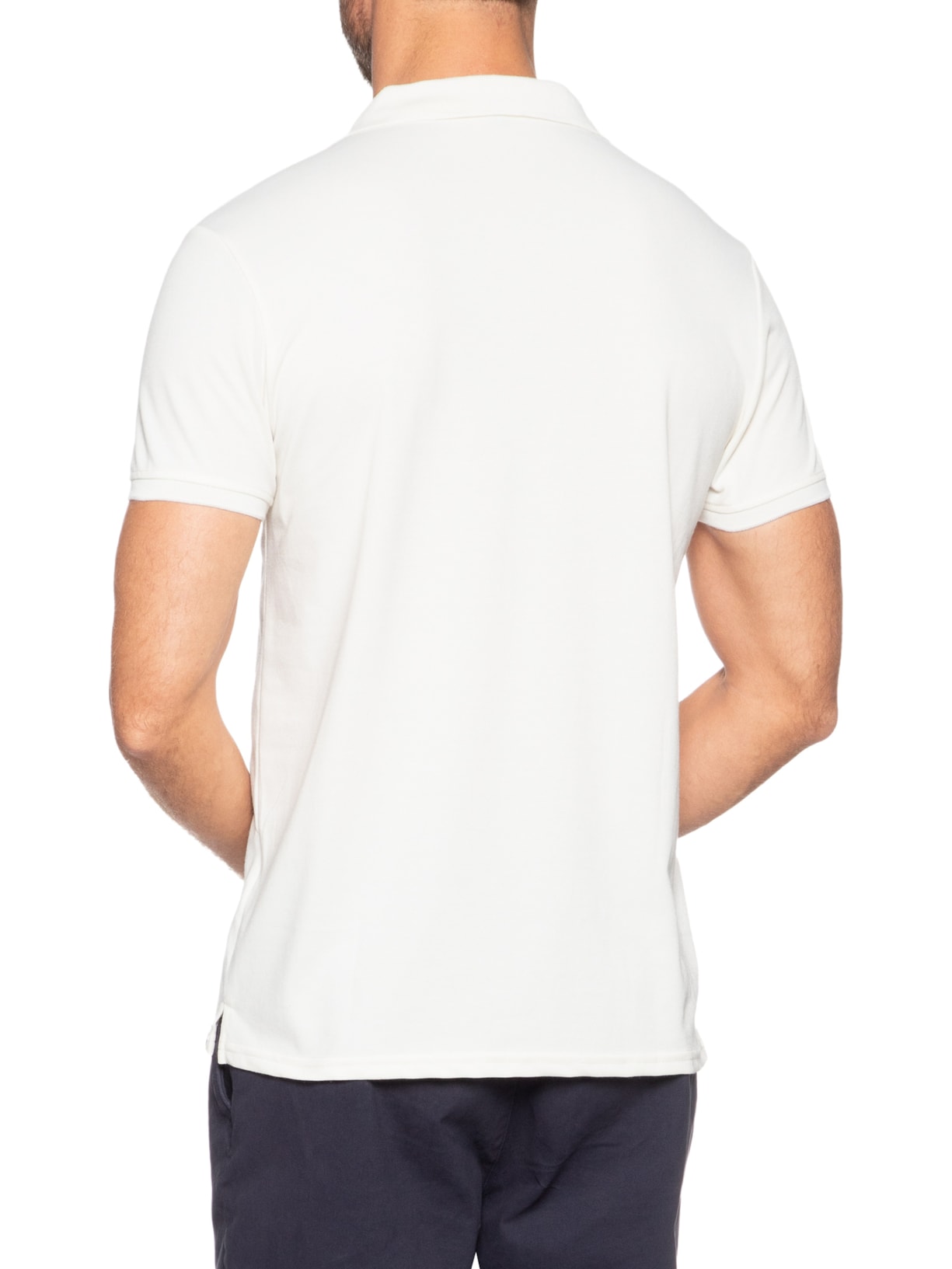 Polo Masculina Lisa Piquet Off White Basiq Men