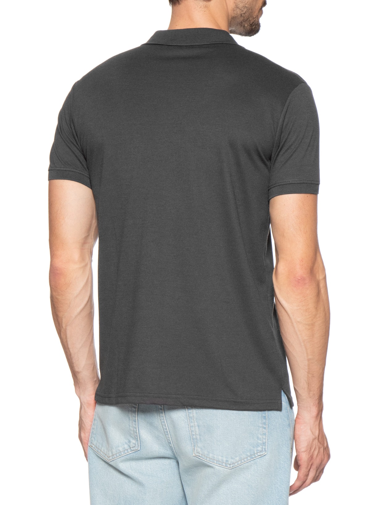 Polo Masculina Lisa Piquet Preto Basiq Men