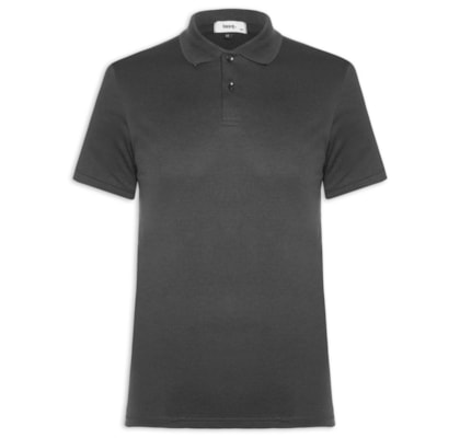 Polo Masculina Lisa Piquet - Preto