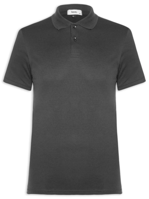 Polo Masculina Lisa Piquet - Preto