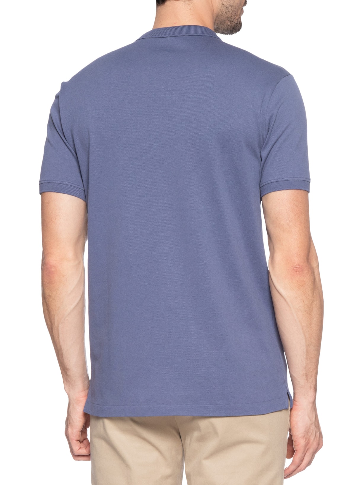 Polo Masculina Lisa Piquet Zíper Gola Estreita Algodão Pima Azul Ricardo Almeida