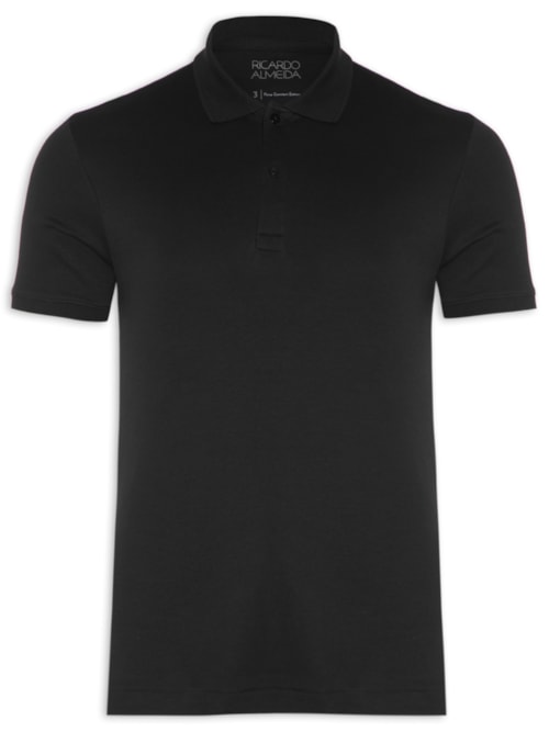 Polo Masculina Lisa - Preto