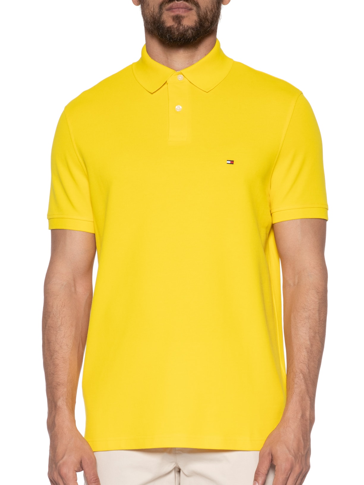 Polo Masculina lm 1985 Regular Amarelo Tommy Hilfiger