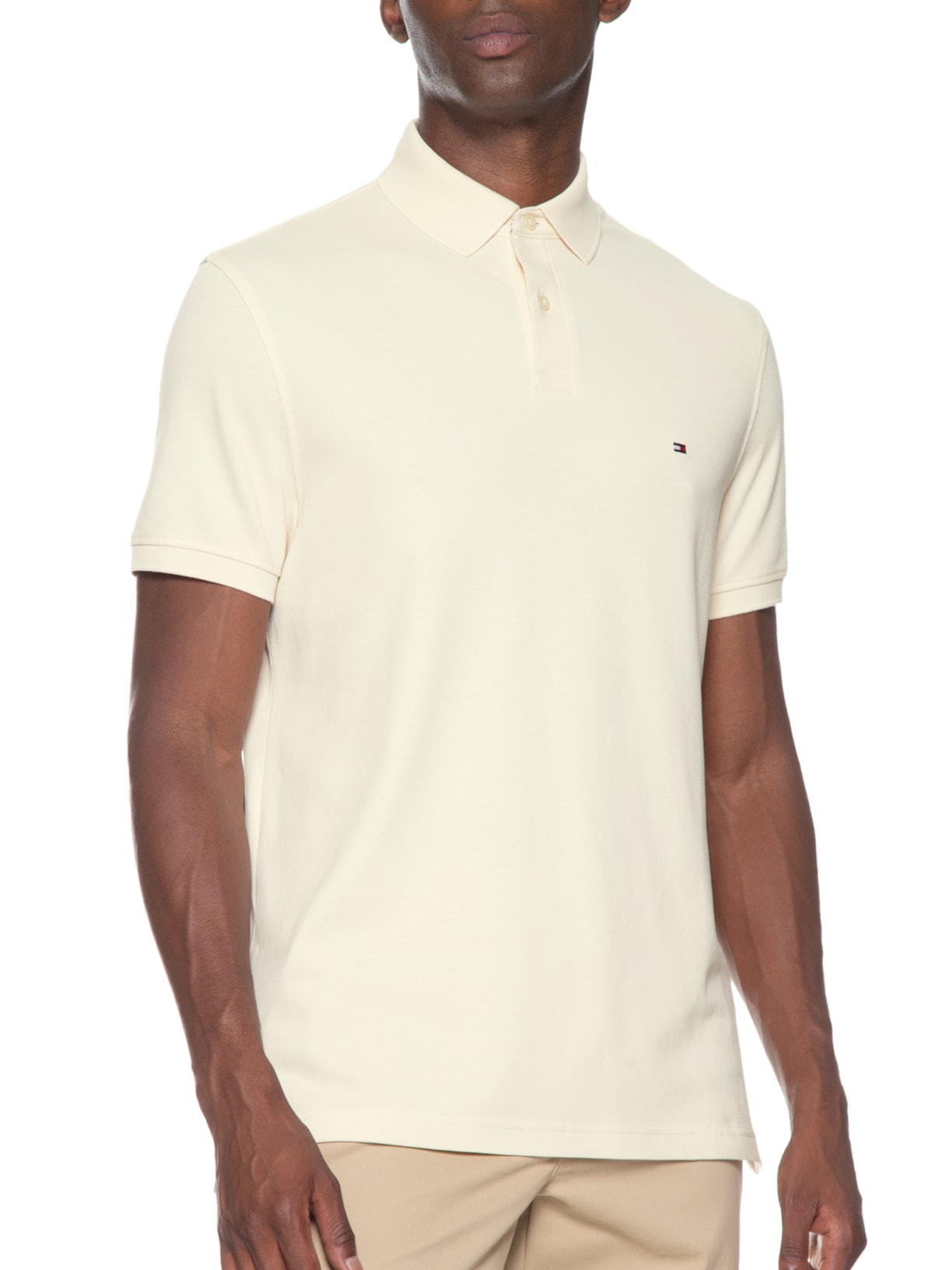 Polo Masculina lm 1985 Regular Bege Tommy Hilfiger