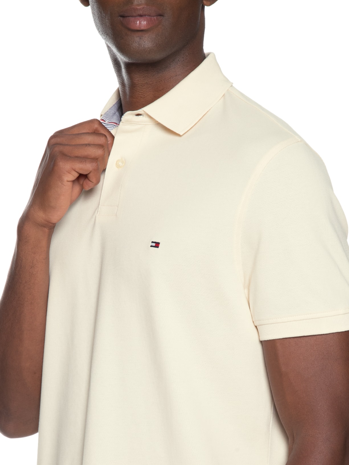 Polo Masculina lm 1985 Regular Bege Tommy Hilfiger