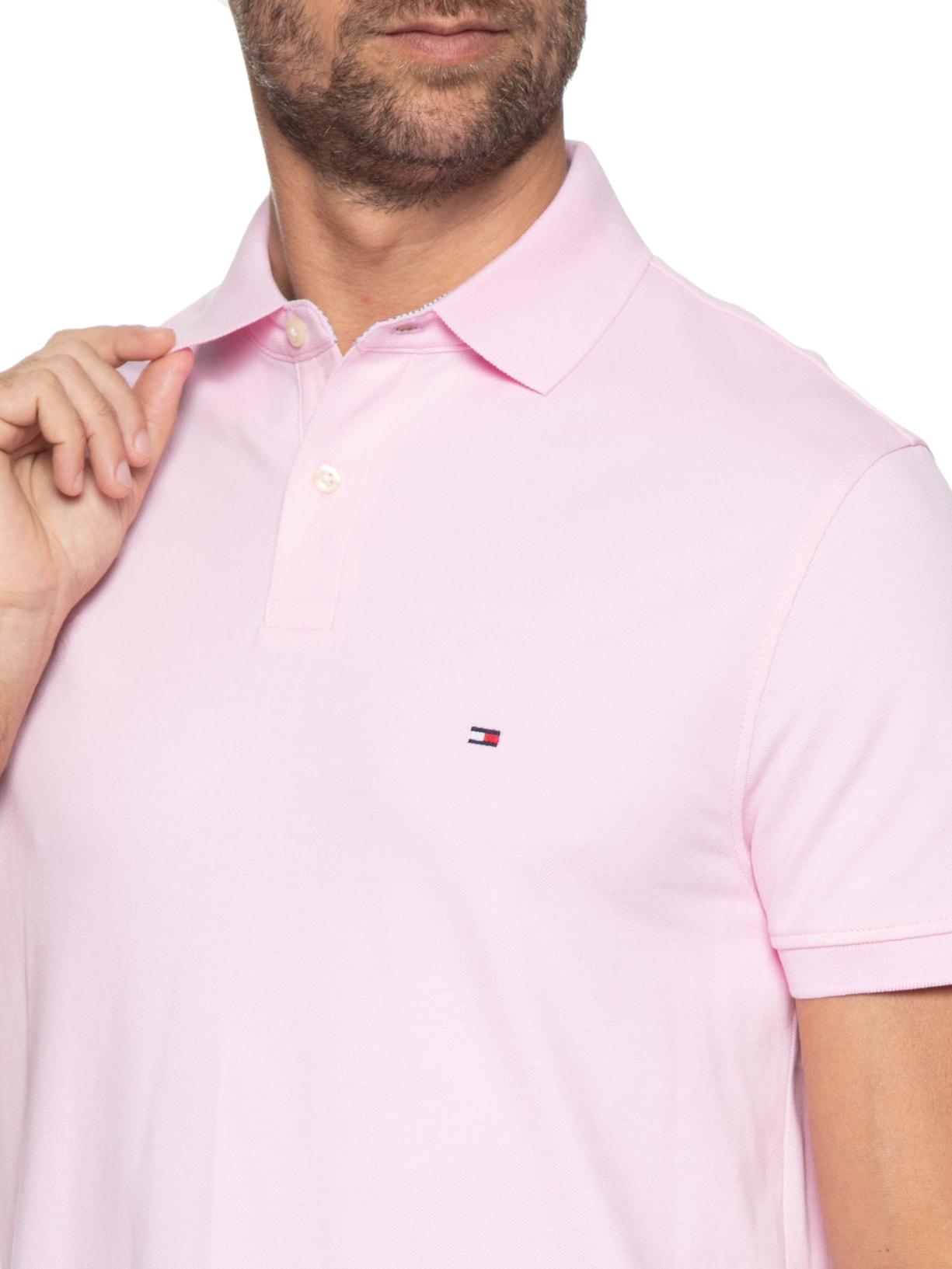 Polo Masculina lm 1985 Regular Rosa Tommy Hilfiger
