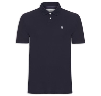 Polo Masculina Logo - Azul