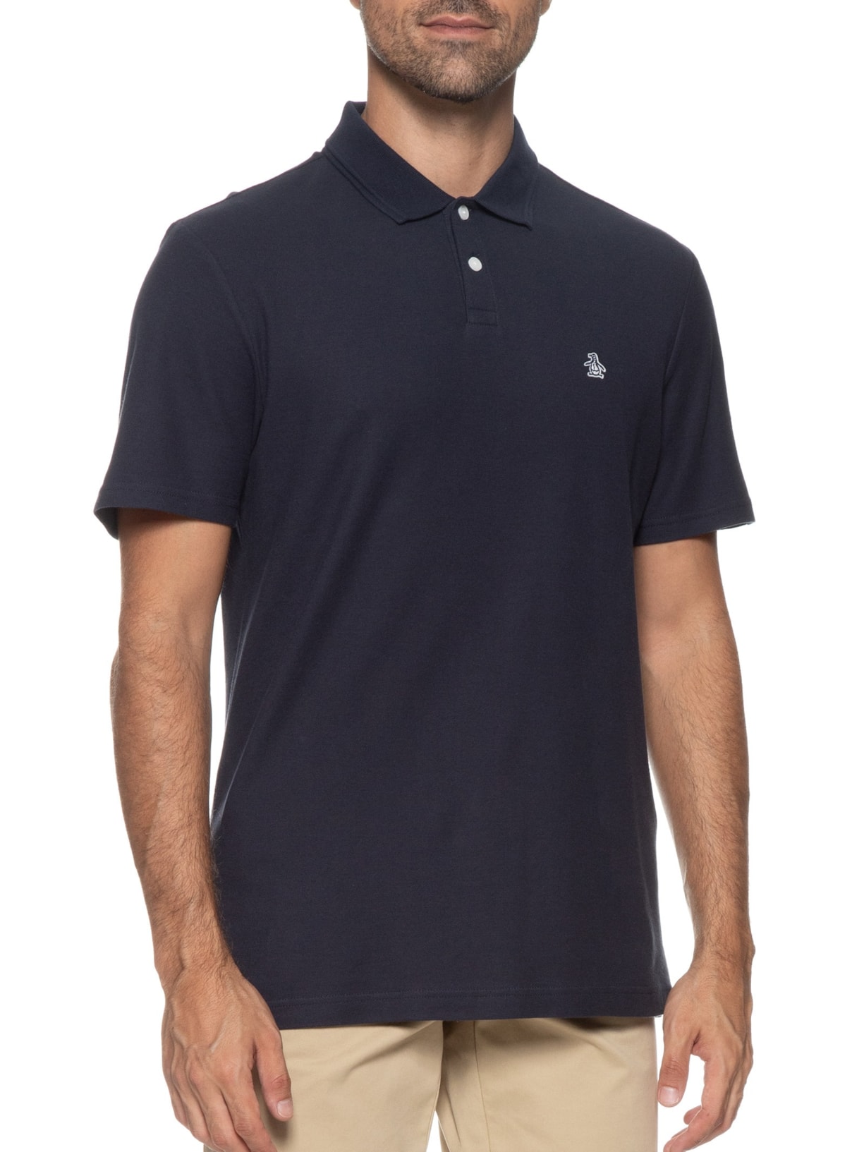 Polo Masculina Logo Azul Original Penguin