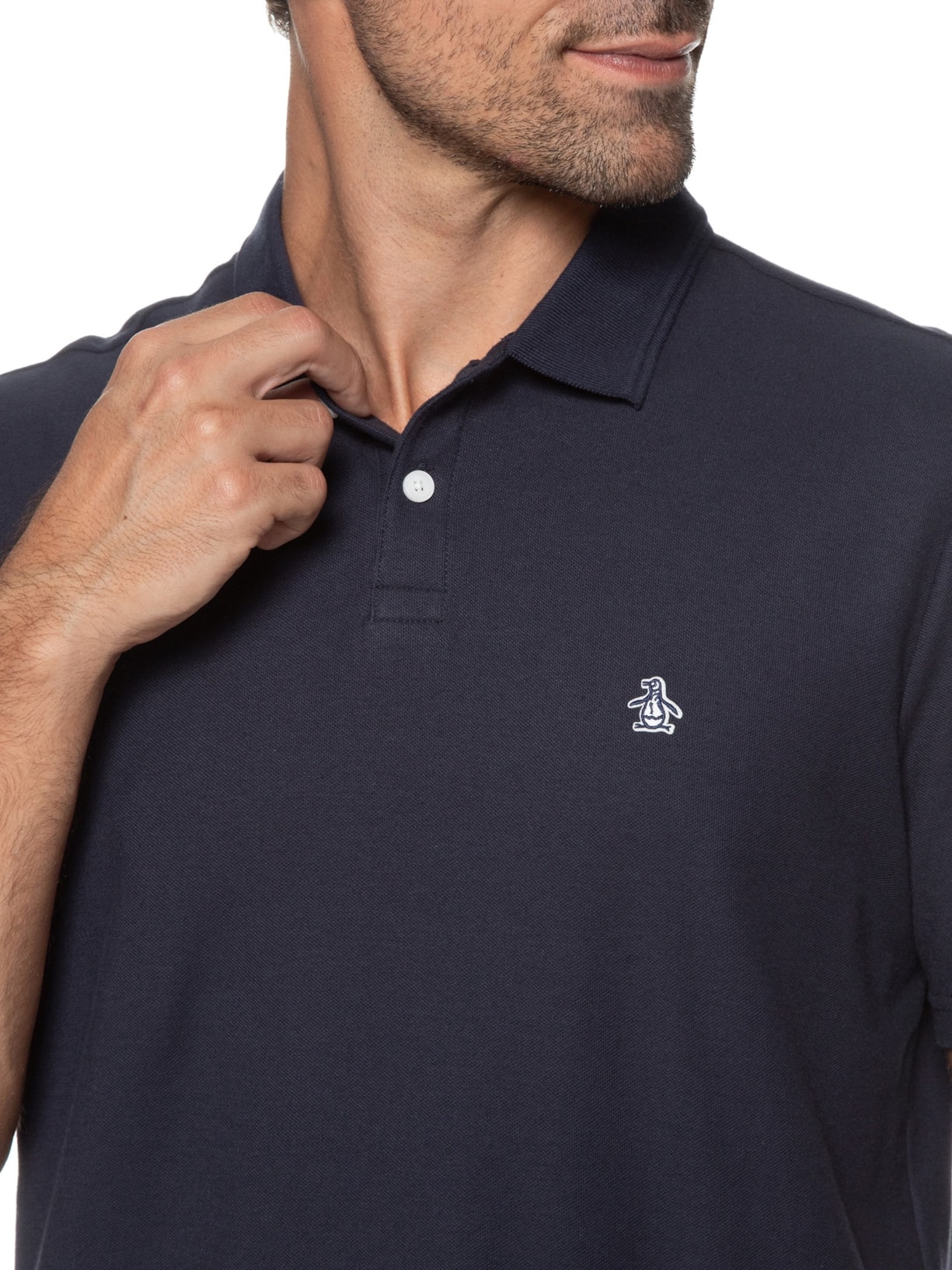 Polo Masculina Logo Azul Original Penguin