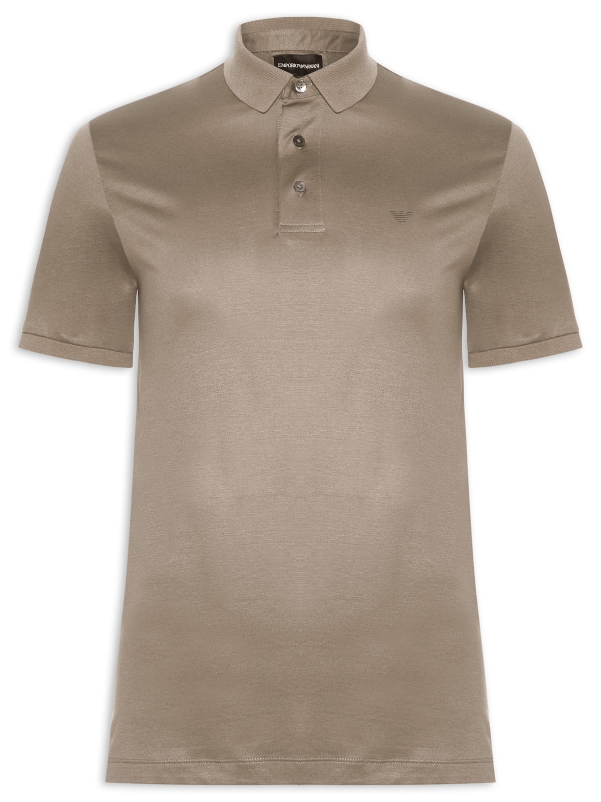 Polo Masculina Logo Bege Emporio Armani