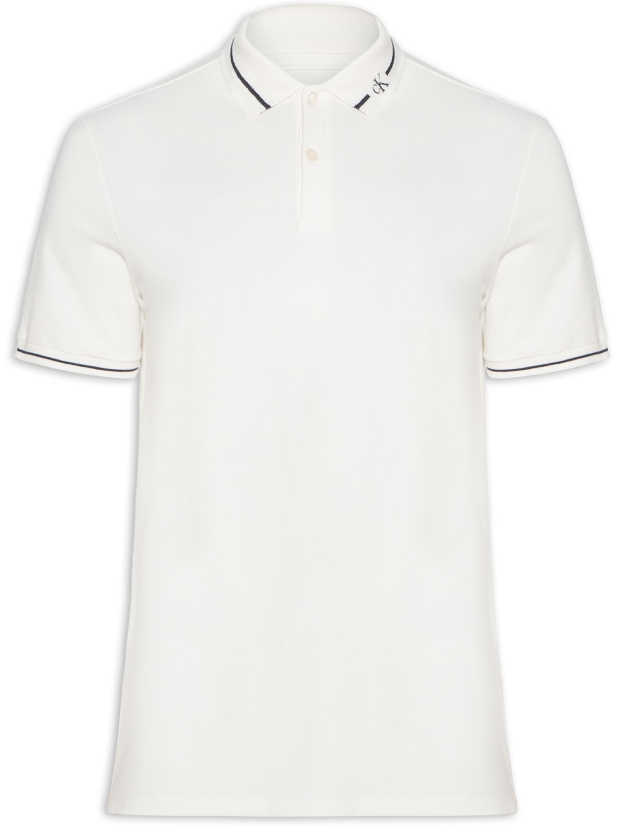 Polo Masculina Logo Bordado Gola - Branco