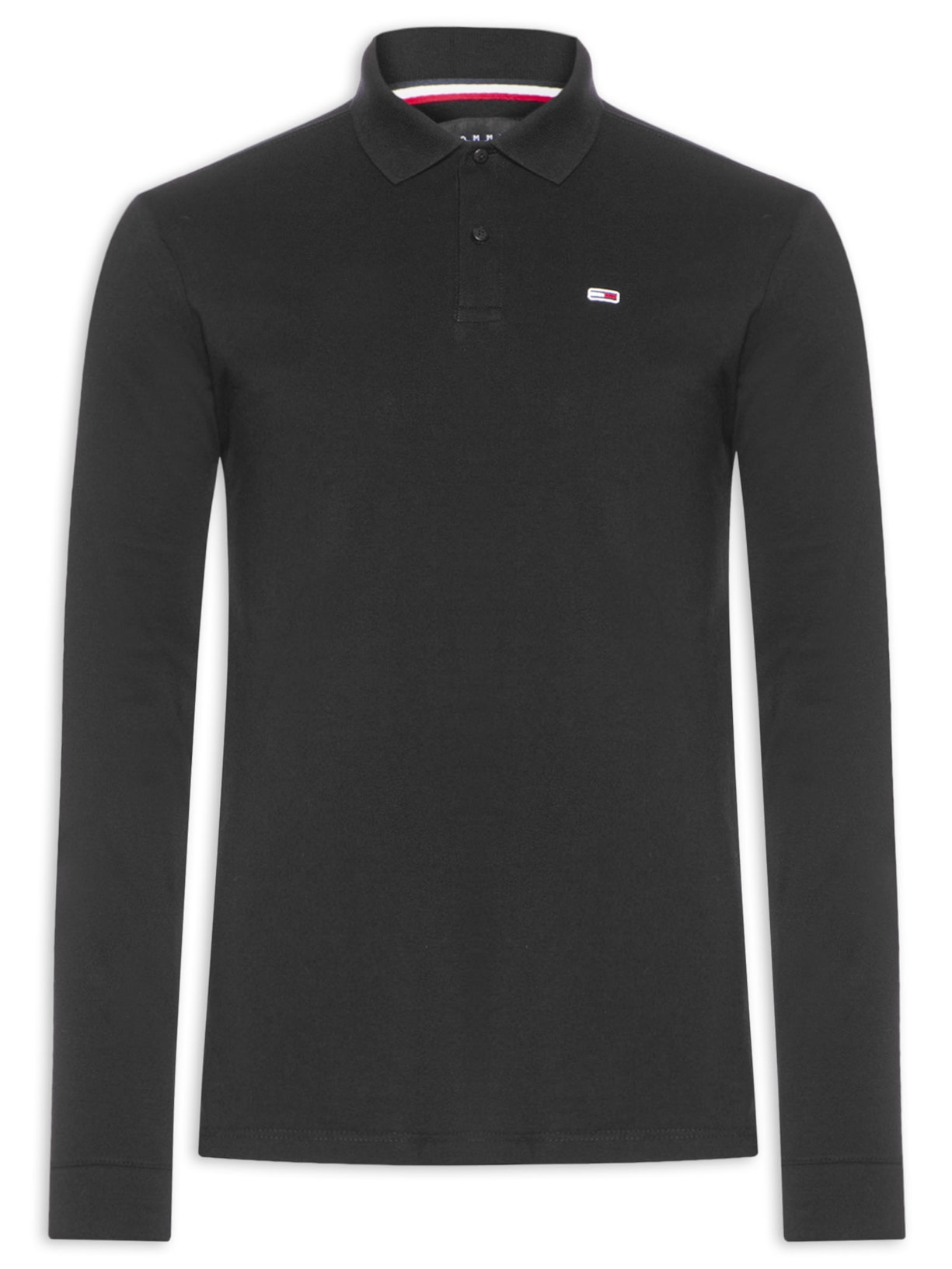 Polo Masculina Logo Bordado Slim Fit - Preto