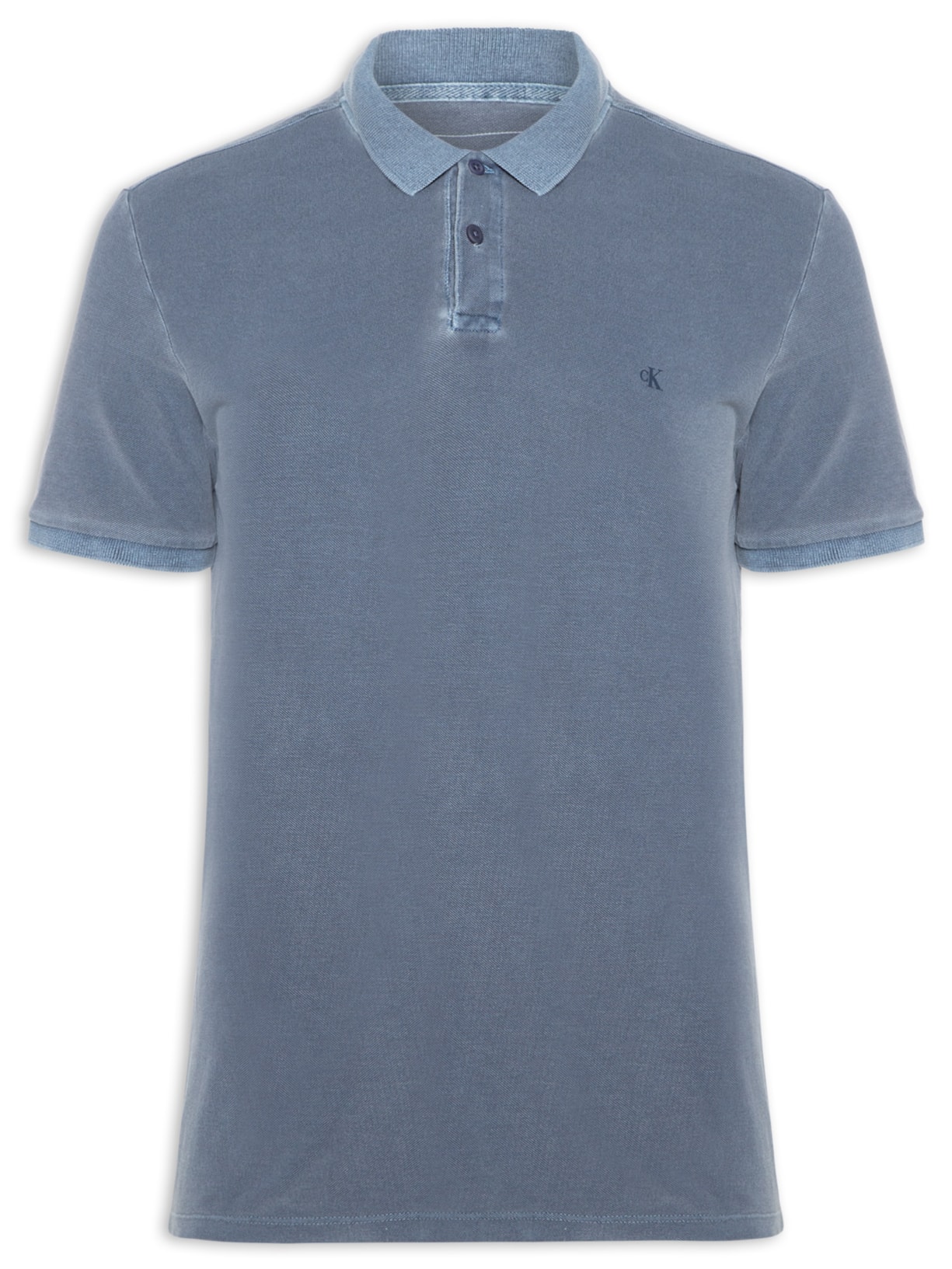 Polo Masculina Logo Monograma Pigmento - Azul