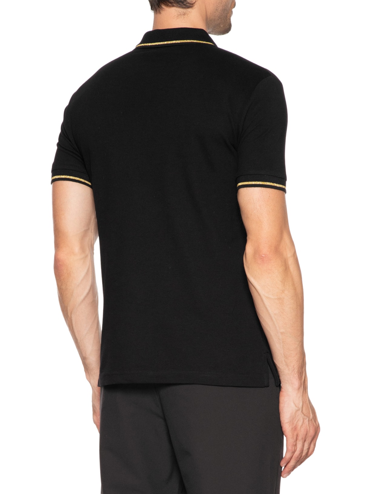 Polo Masculina Logo Plaque Shirt Preto Versace Jeans Couture