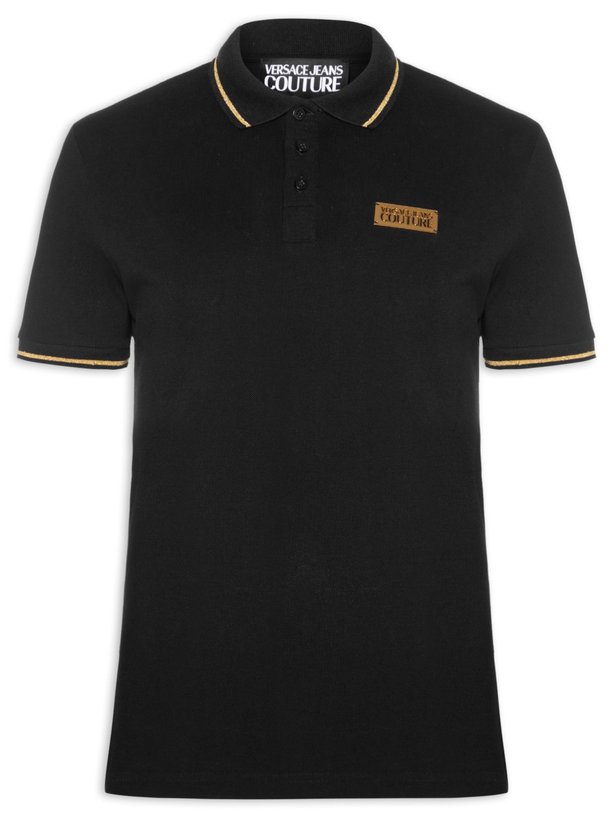 Polo Masculina Logo Plaque Shirt - Preto