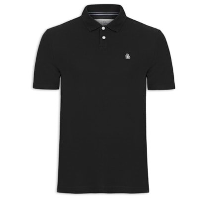 Polo Masculina Logo - Preto
