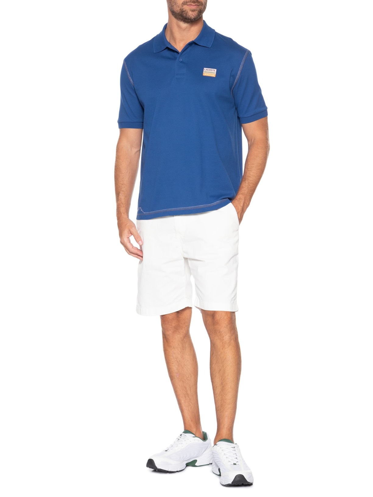 Polo Masculina Loose Fit 1933 Petit Piquet Azul Lacoste