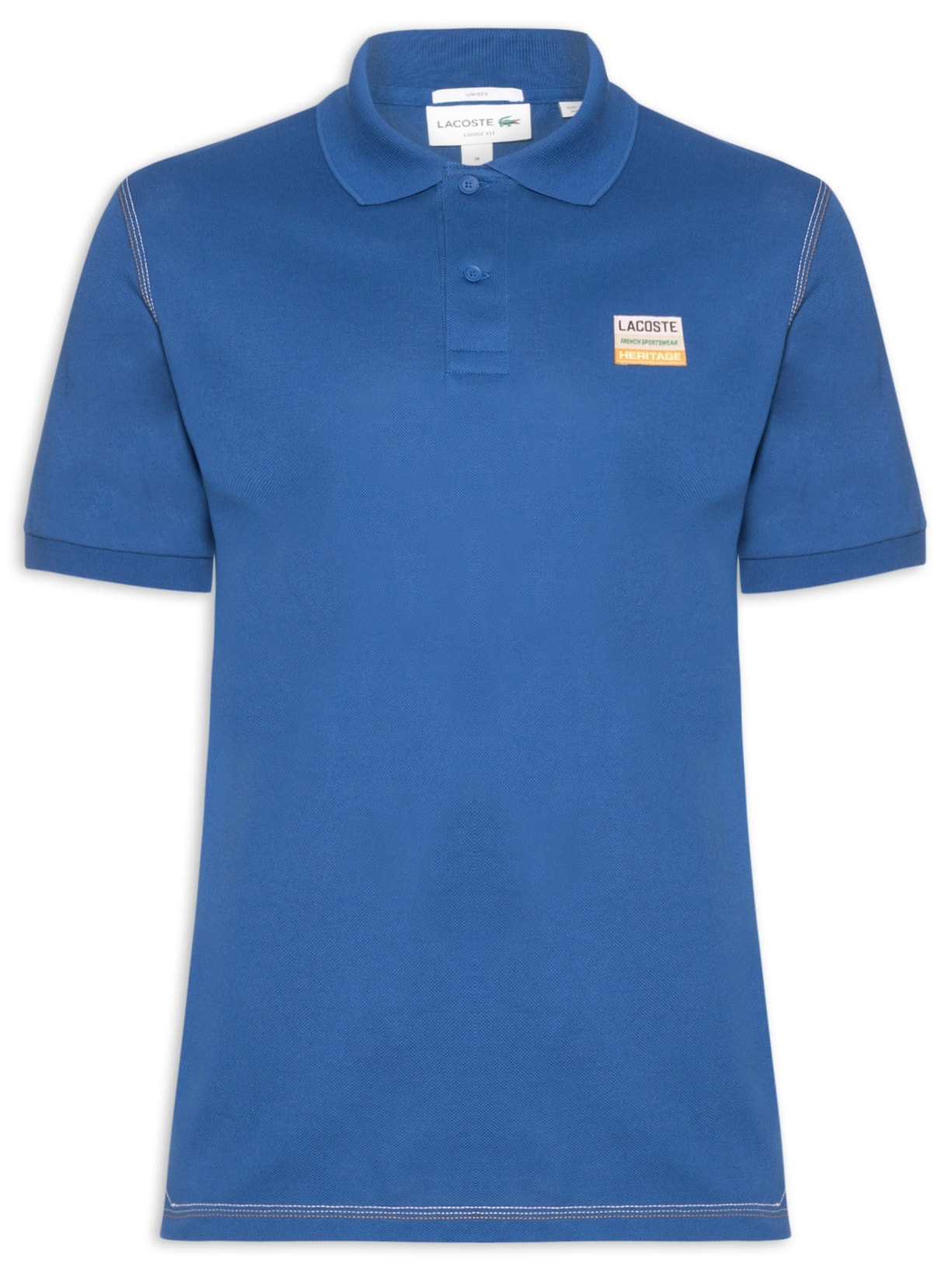 Polo Masculina Loose Fit 1933 Petit Piquet - Azul